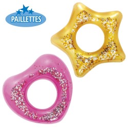 BOUÉE TRANSPARENTE GLITTER 91 CM
