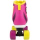 ROLLERS QUAD RETRO FEMME ROSE-JAUNE