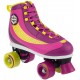 ROLLERS QUAD RETRO FEMME ROSE-JAUNE