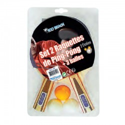 SET 2 RAQUETTES TENNI DE TABLE 2 ETOILES