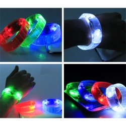 BRACELET LUMINEUX LED SOUND CONTROL ROUGE