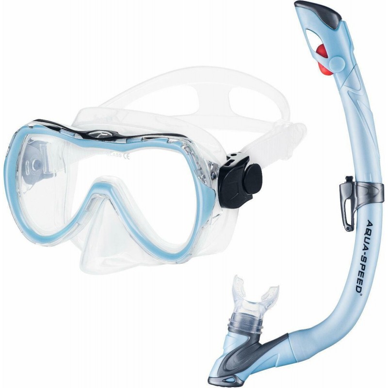 Masque Et Tuba Junior Ondina VIP Cressi - Taille Réduite, Silicone Transparent Hypoallergénique - Idéal Plongée, Natation Enfants
