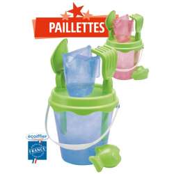 SEAU GARNI TRANSPARENT PAILLETE 17 CM