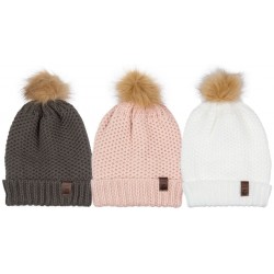 BONNET POMPON TRICOT FEMME